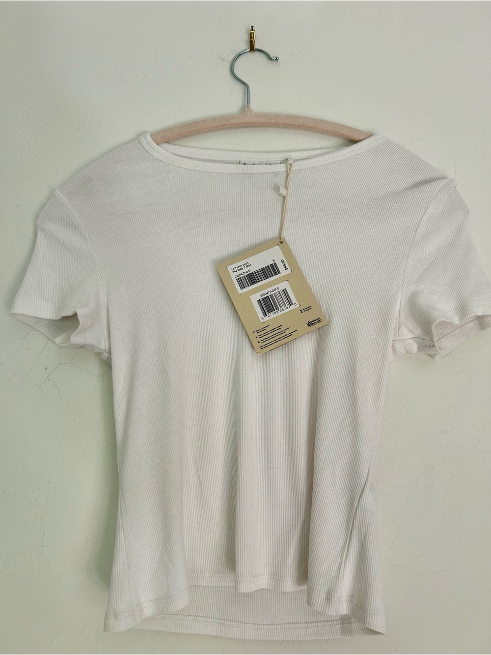 Frank & Oak NWT White Ribbed Baby T-Shirt Short Sleeve Tee
